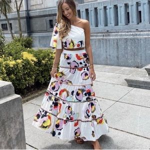 NWT Zara Long Printed Skirt XS